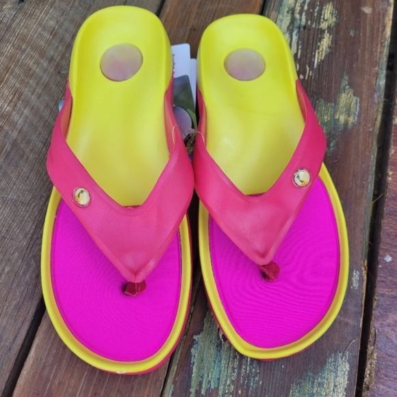 New Mango Slide Flip Flops Thong Sandals Sz 7 - Picture 1 of 5